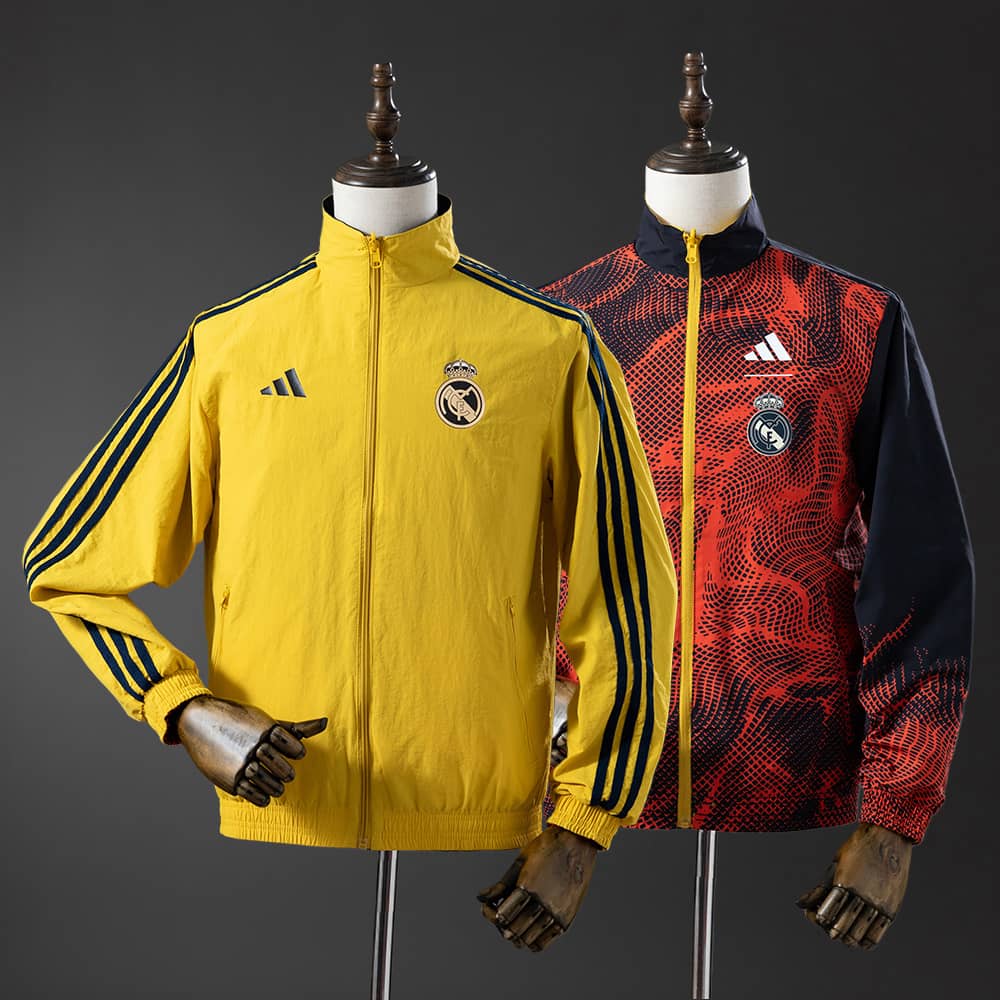 Corta‑Vento Reversível Real Madrid Amarelo & Vermelho