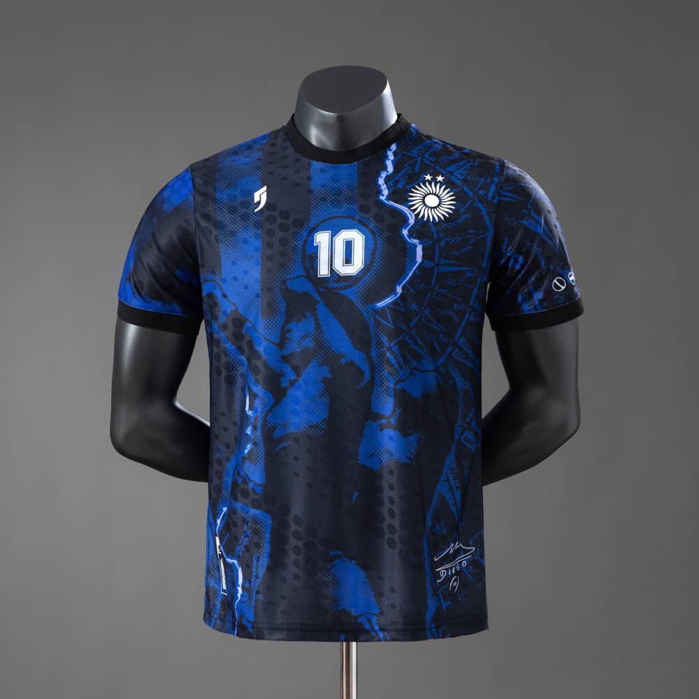 Camisola Edição Especial Maradona #10 Argentina Azul Versão Jogador