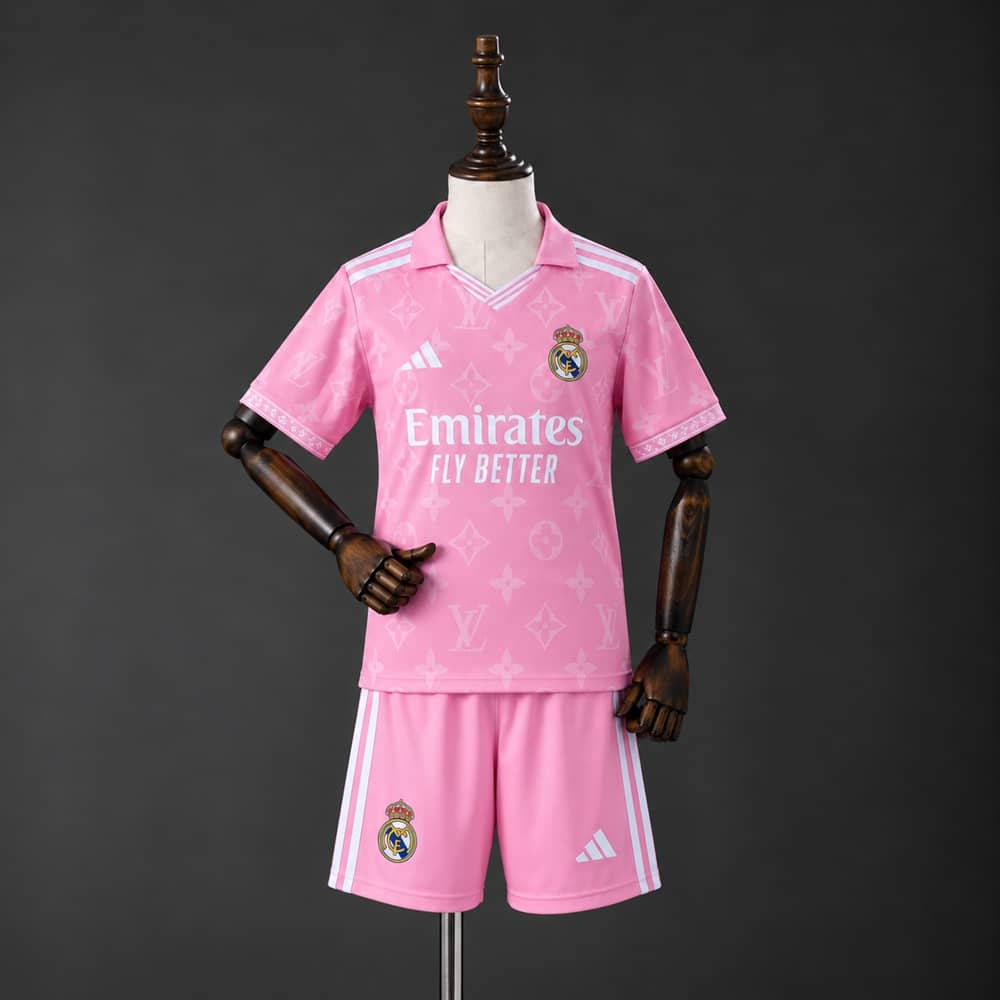 Kit Criança Real Madrid 2026/2027 Rosa Edição Especial