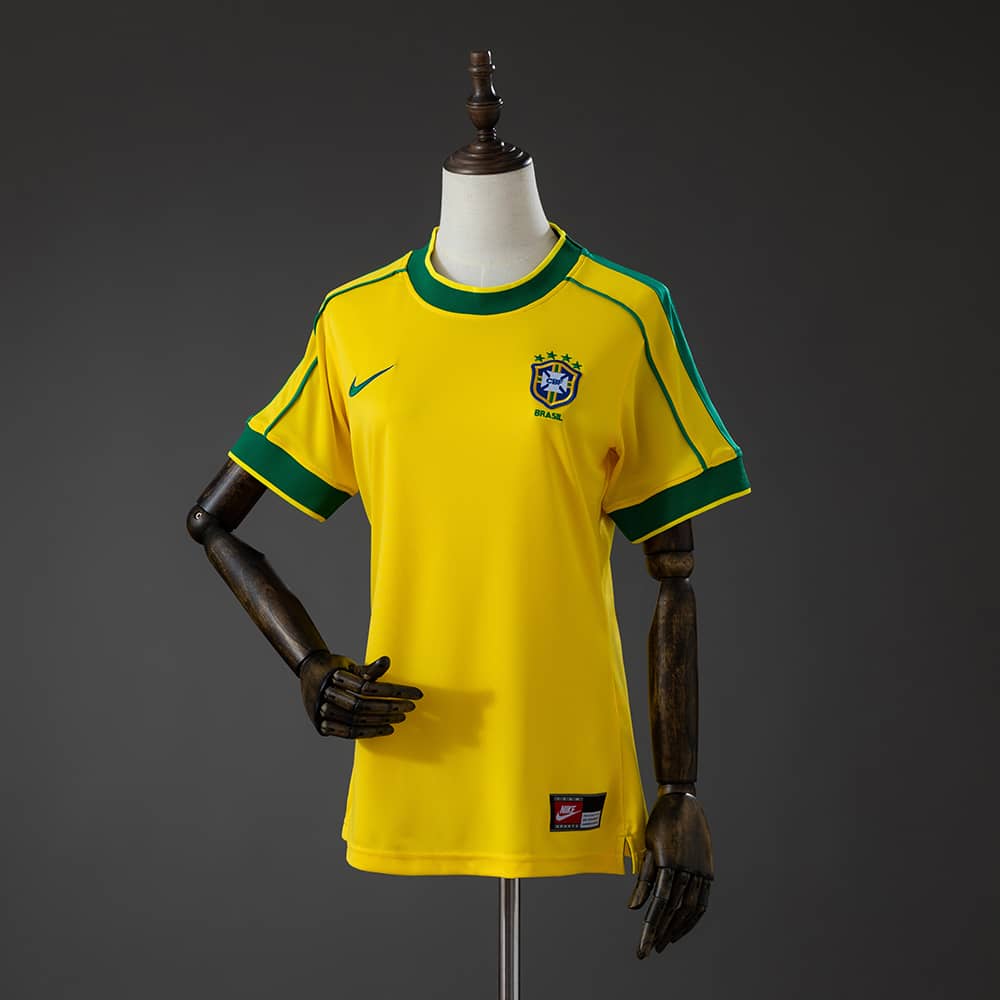Camisola Principal Brasil 1998 Retro Feminina