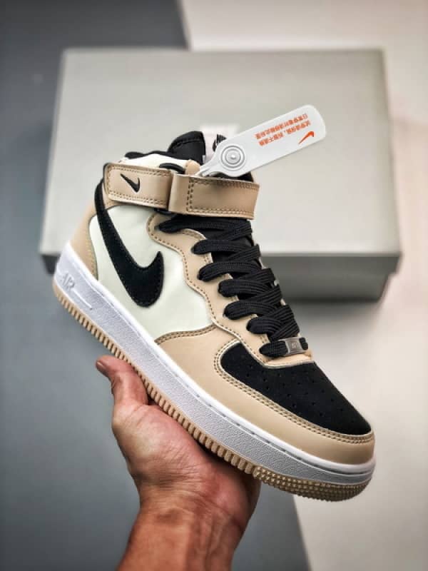 Air Force 107 Mid Bege Amarelo e Preto Meio Alto