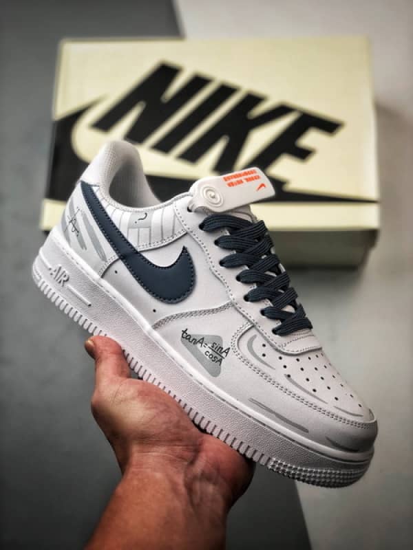 Air Force 1 '07 Low Função Graffiti Branco e Azul