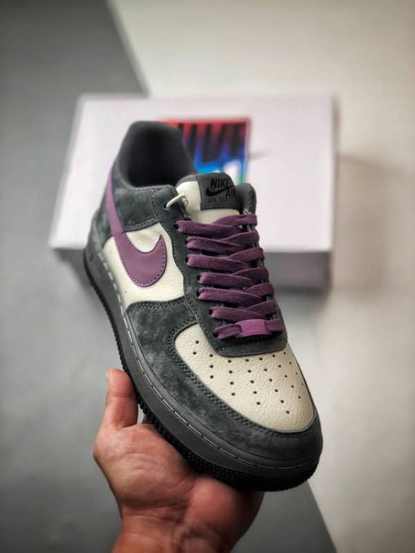 Nike Air Force 1 '07 Low Cinza Nebuloso e Roxo