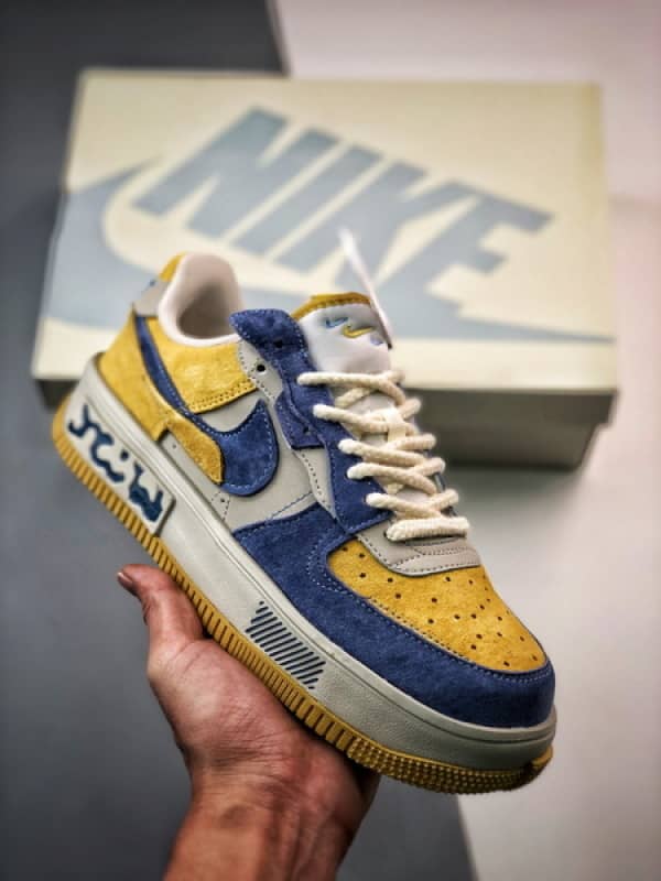 Air Force 1 Fontanka Desconstruido Vintage Amarelo e Azul