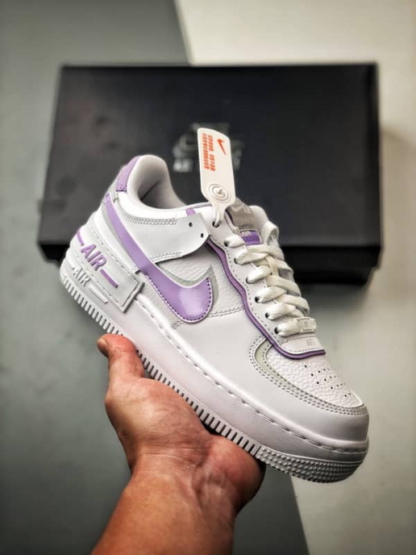 Air Force 1 Shadow Branco Cinzento e Roxo