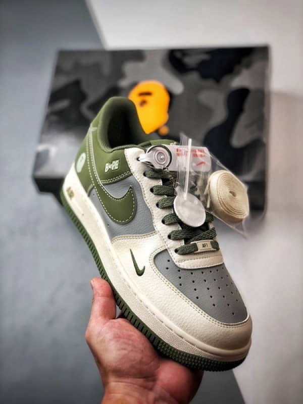 Bape x Air Force 1 Low Cinza e Verde