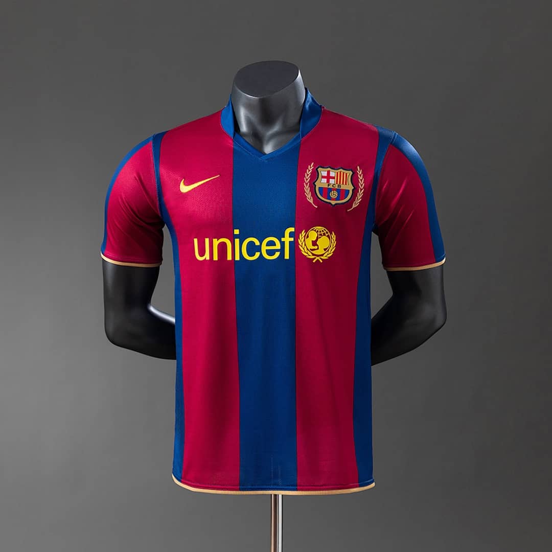 Camisola Principal do FC Barcelona 2007/2008 (Retro, Versao Jogador)