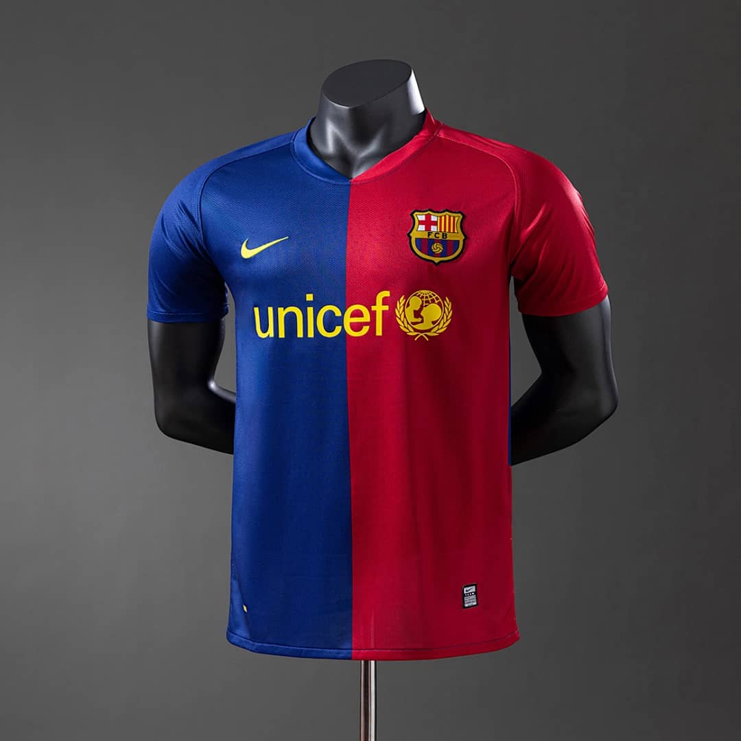 Camisola Principal do FC Barcelona 2008/2009 (Retro, Versao Jogador)