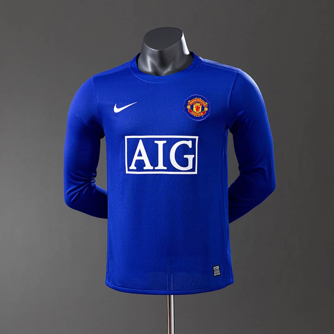 Camisola Terceira do Manchester United 2008/2009 (Retro, Versao Jogador, Manga Longa)