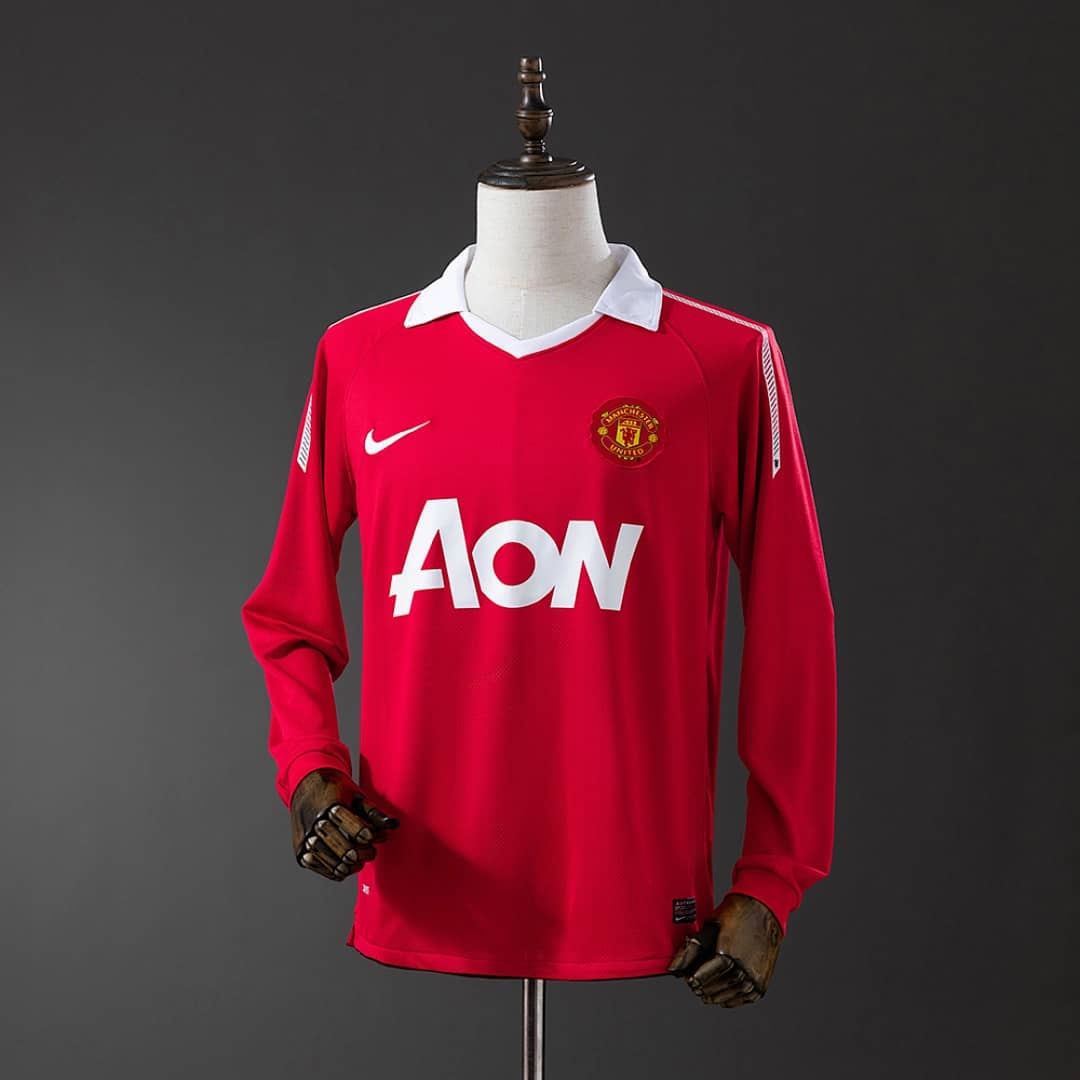 Camisola Principal do Manchester United 2010/2011 (Retro, Manga Longa)