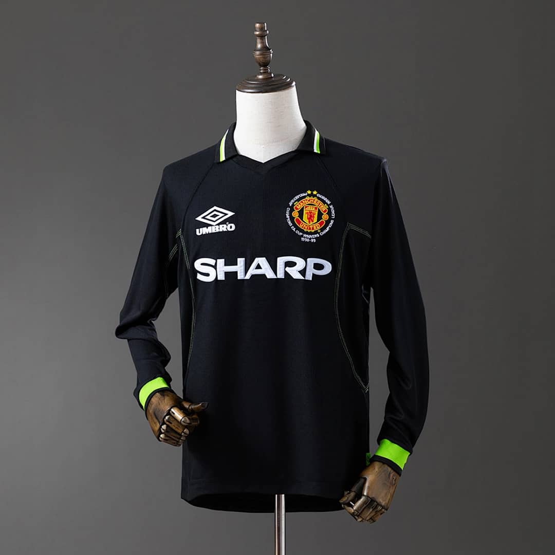 Camisola Alternativa do Manchester United 1998/1999 Champions League (Retro, Manga Longa)
