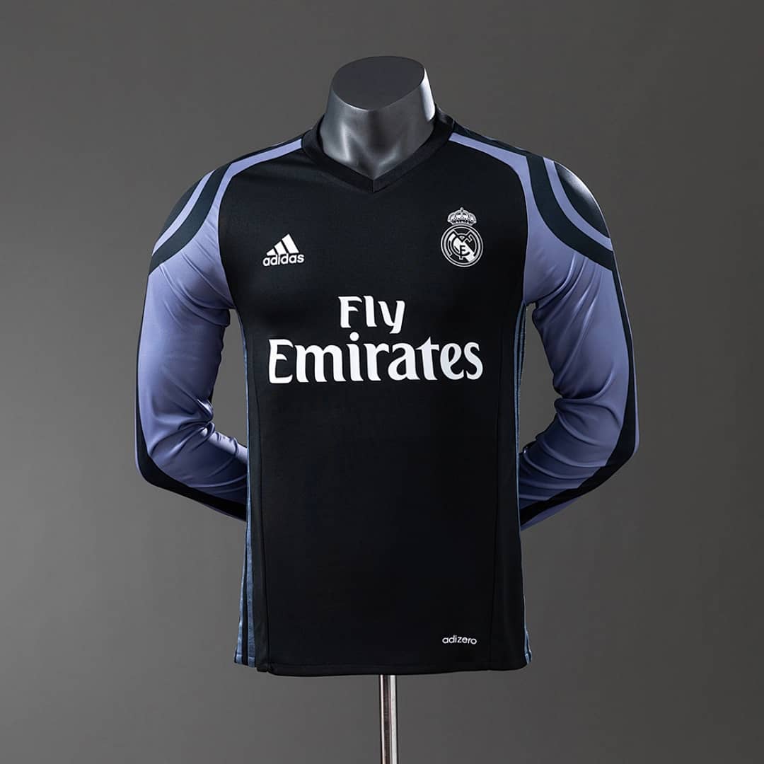 Camisola Terceira do Real Madrid 2016/2017 (Retro, Versao Jogador, Manga Longa)