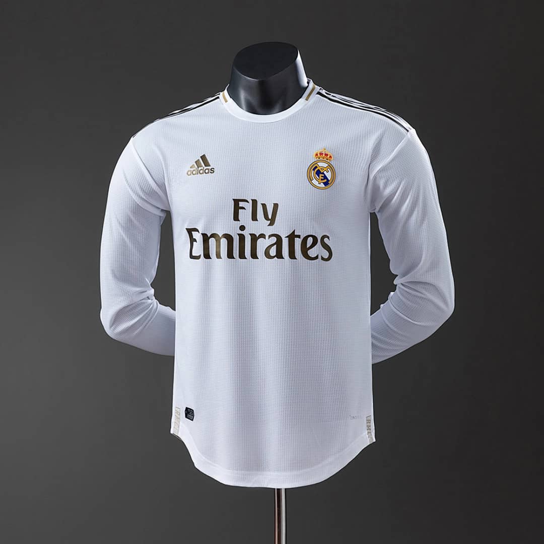 Camisola Principal do Real Madrid 2019/2020 (Retro, Versao Jogador, Manga Longa)