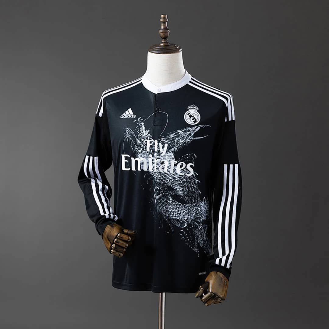 Camisola 2Âª Alternativa do Real Madrid 2014/2015 (Retro, Manga Longa)