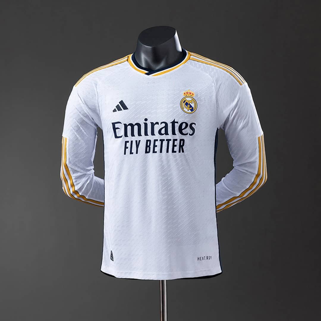 Camisola Principal do Real Madrid 2023/2024 (Versao Jogador, Manga Longa)
