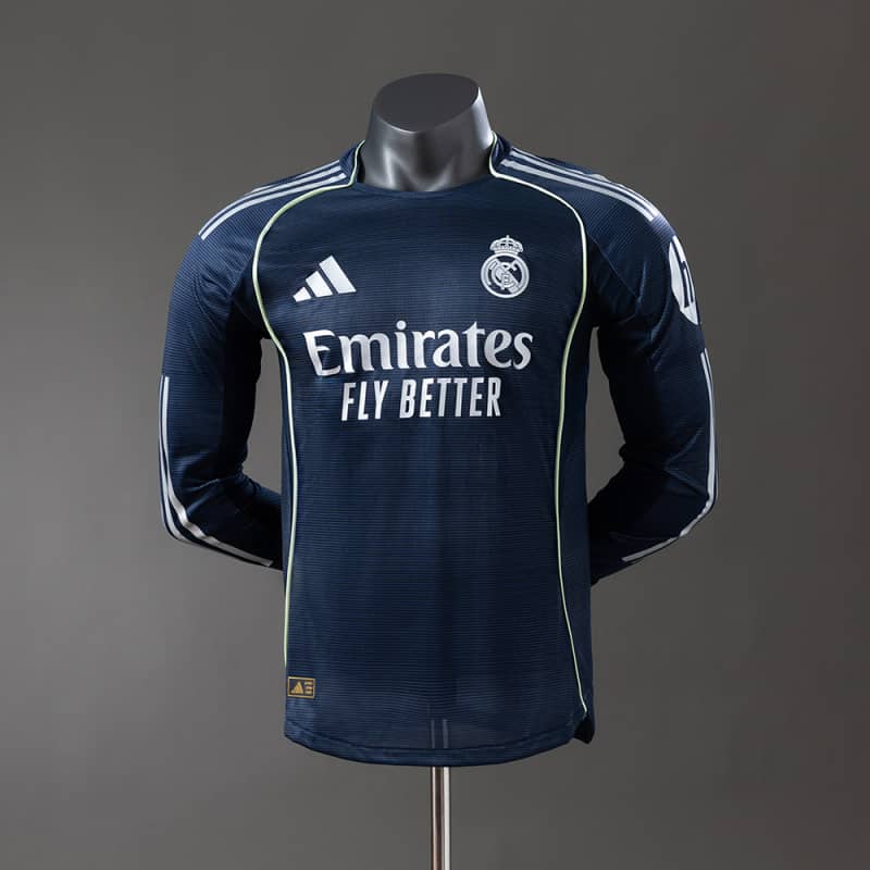 Real Madrid 25/26 Away manga-longa versão jogador