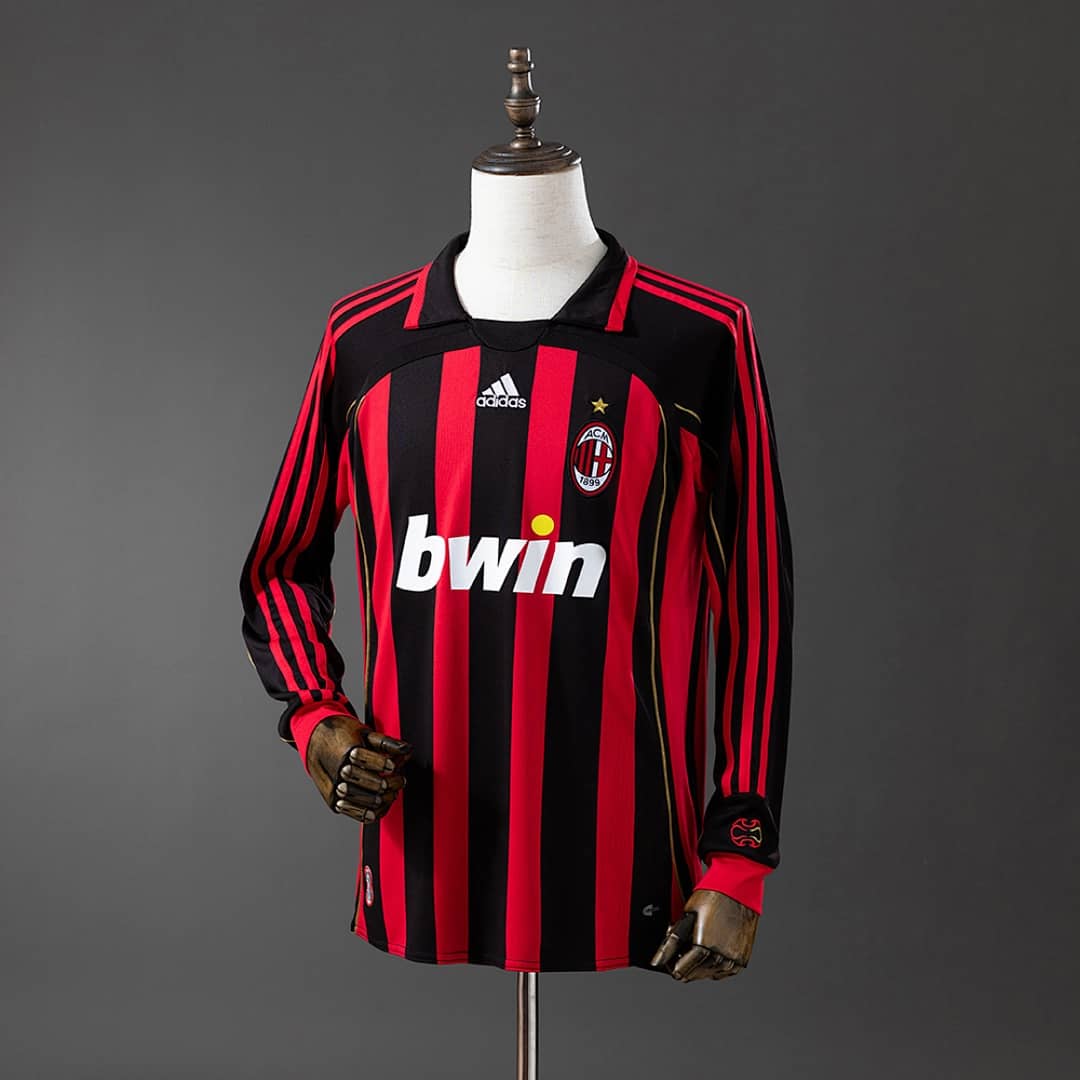 Camisola Principal do AC Milan 2006/2007 (Retro, Manga Longa)