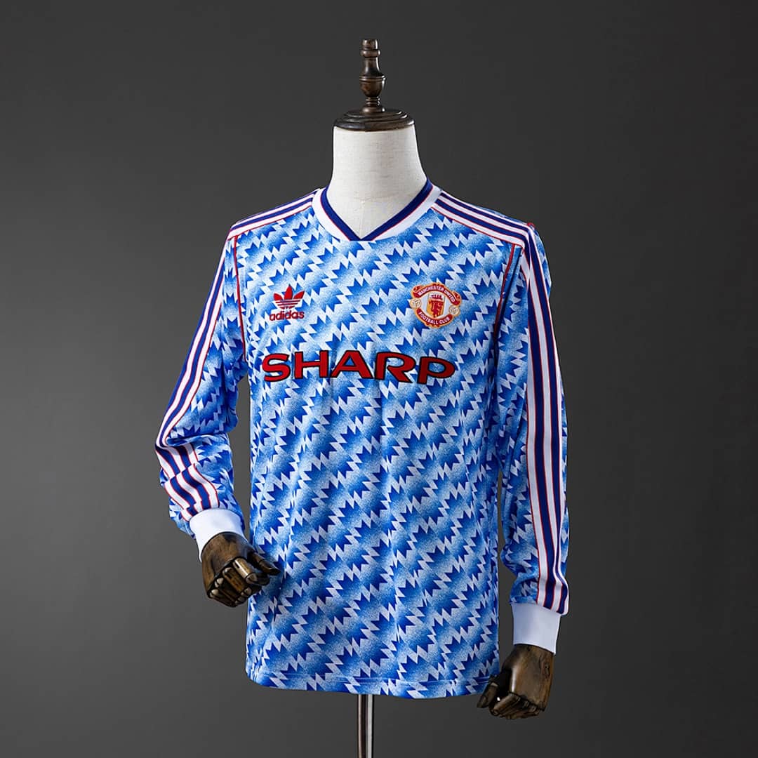 Camisola Alternativa do Manchester United (Retro, Manga Longa)