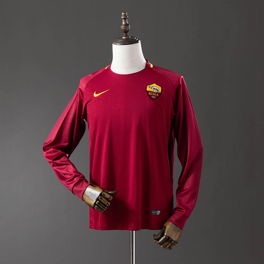 Camisola Principal do AS Roma 2017/2018 (Retro, Manga Longa)