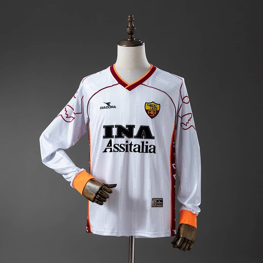 Camisola Alternativa do AS Roma 1999/2000 (Retro, Manga Longa)