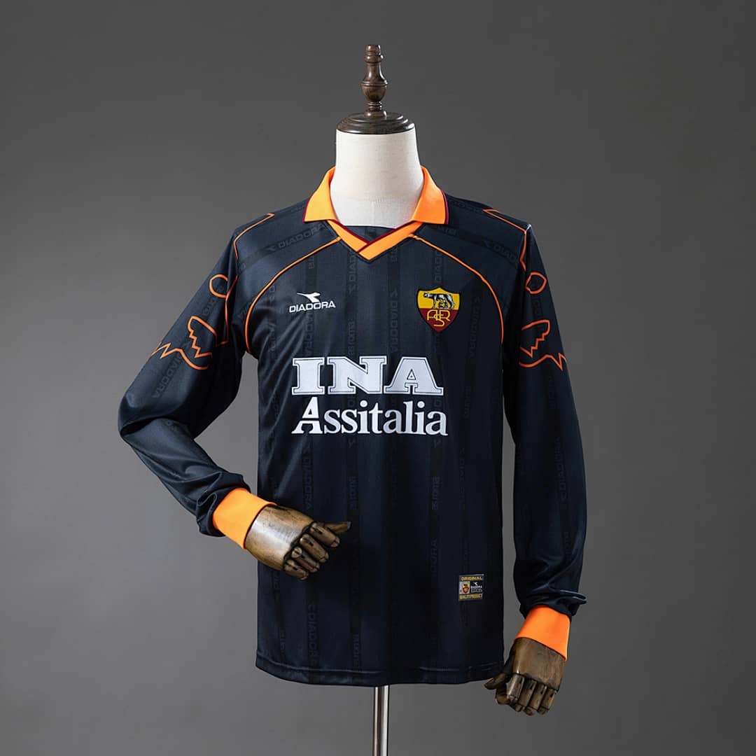 Camisola Terceira do AS Roma 1999/2000 (Retro, Manga Longa)