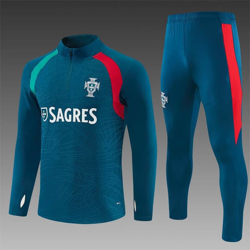 Fato de Treino Seleção Portugal 2026 Azul Petróleo Meio Fecho