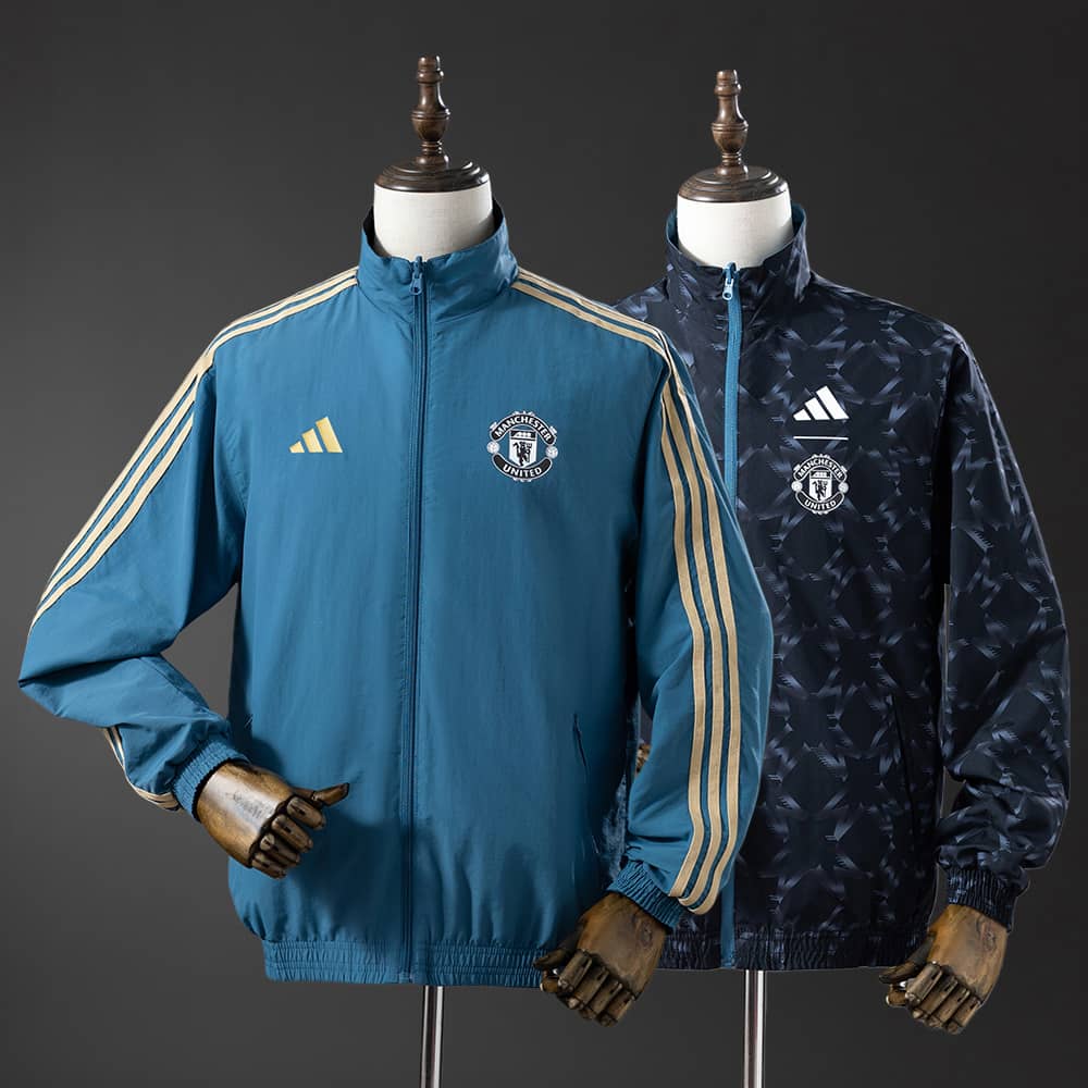 Corta‑Vento Reversível Manchester United Azul & Preto