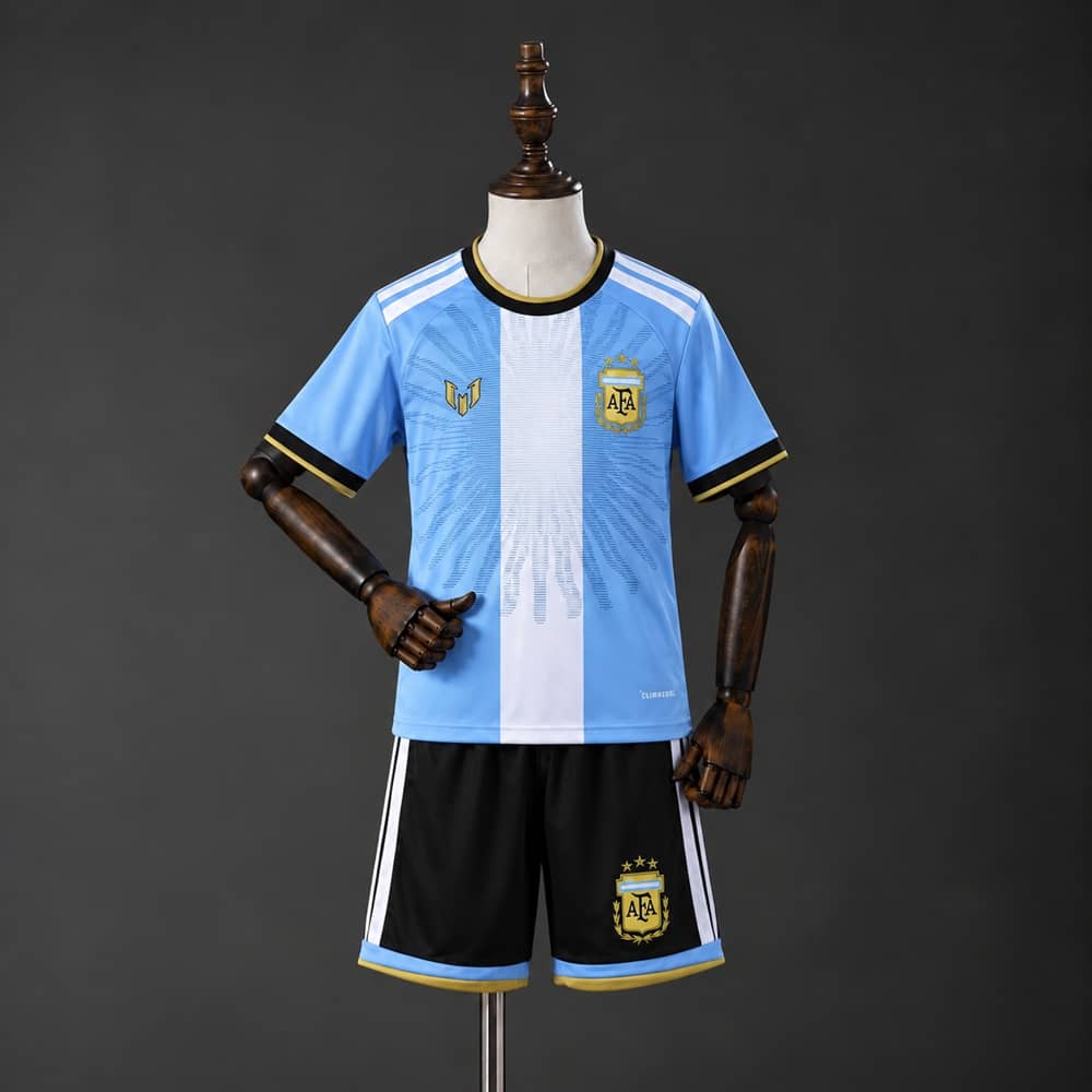 Kit Criança Argentina 2026 Messi Retirement Edition Azul