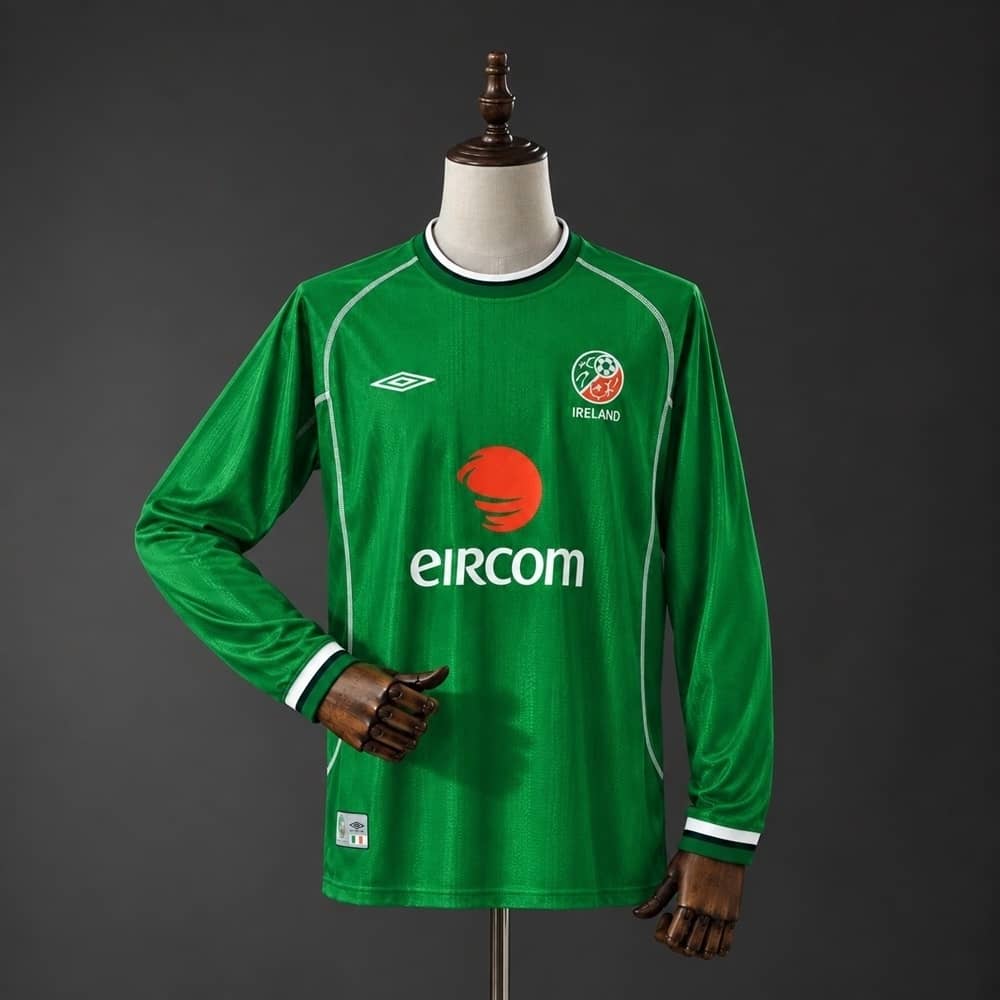 Camisola Irlanda 2002 Principal Retro Manga Comprida