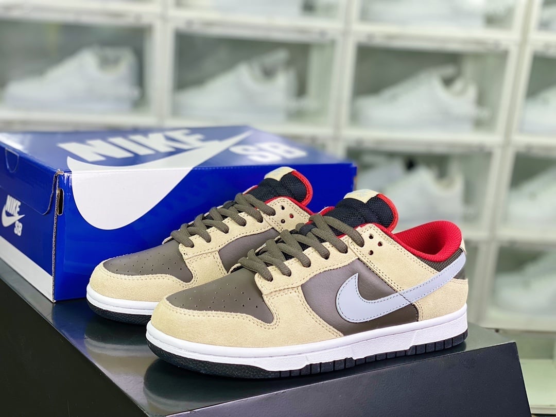 NK Dunk Low Linho Amarelo, Marrom Escuro e Chocolate