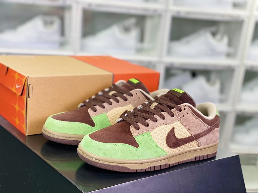 NK Dunk Low Havaí Verde, Marrom e Caqui