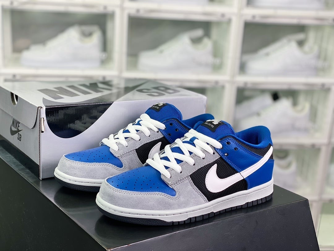 NK Dunk Low Cinza Azul Branco