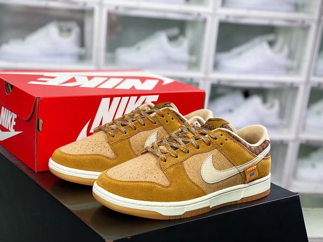 NK Dunk Low Castanho Azul Teddy