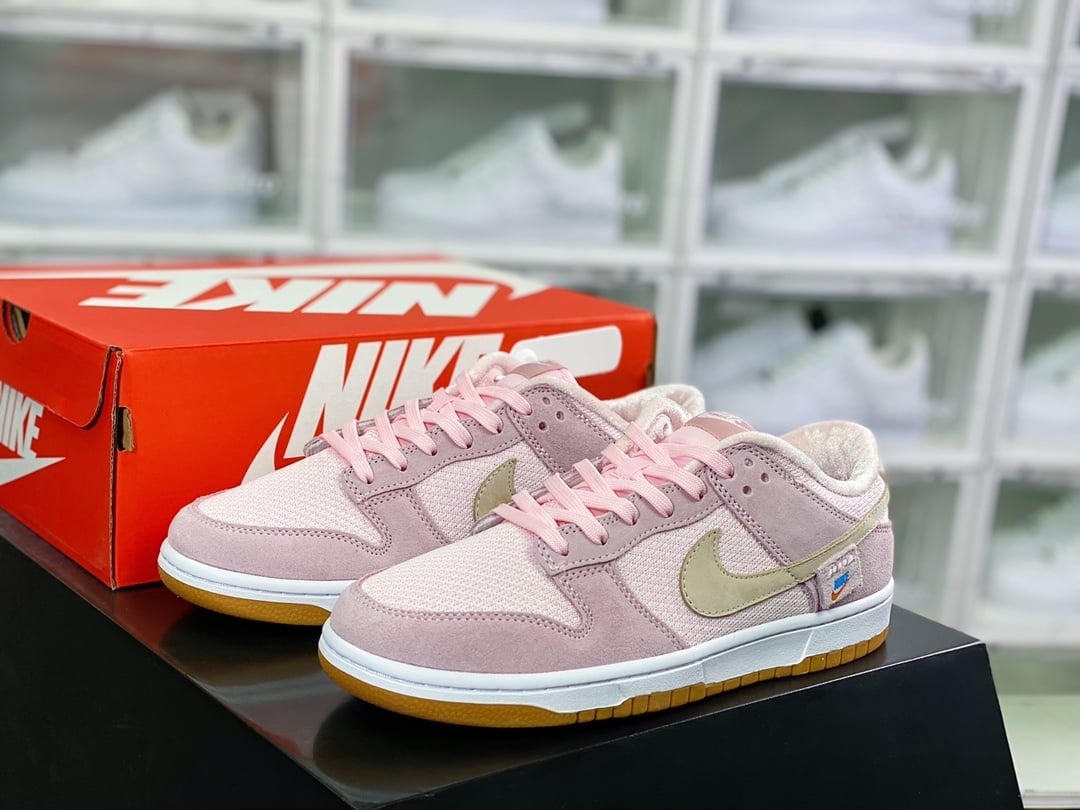 NK Dunk Low Marrom Claro Rosa Ursinho