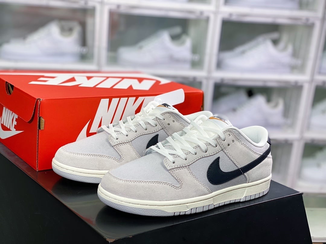NK Dunk Low Cinzento Branco Lona