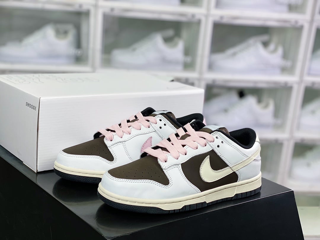 NK Dunk Low Branco Marrom Mocha Dual