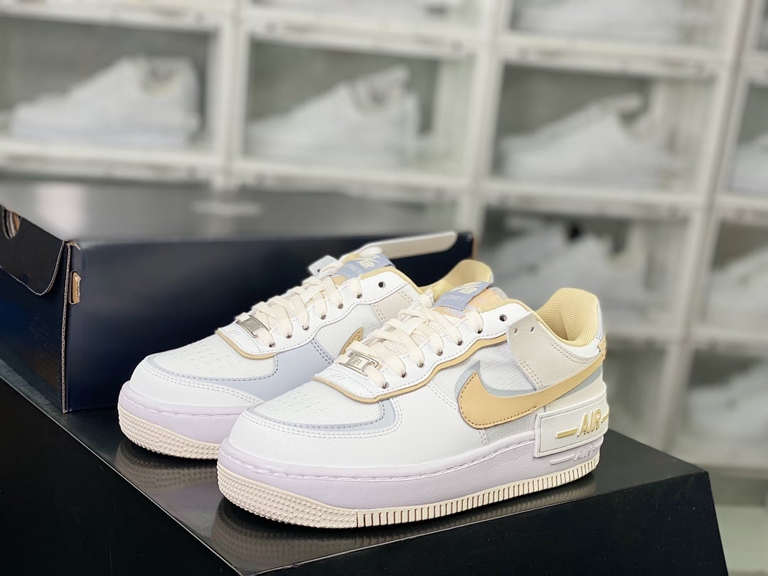 Nike Leather Branco, Cinza e Amarelo