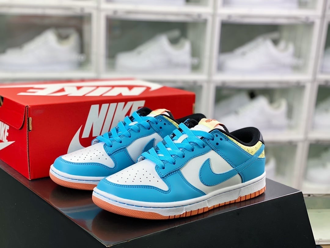 NK Dunk Low Branco e Azul Irving