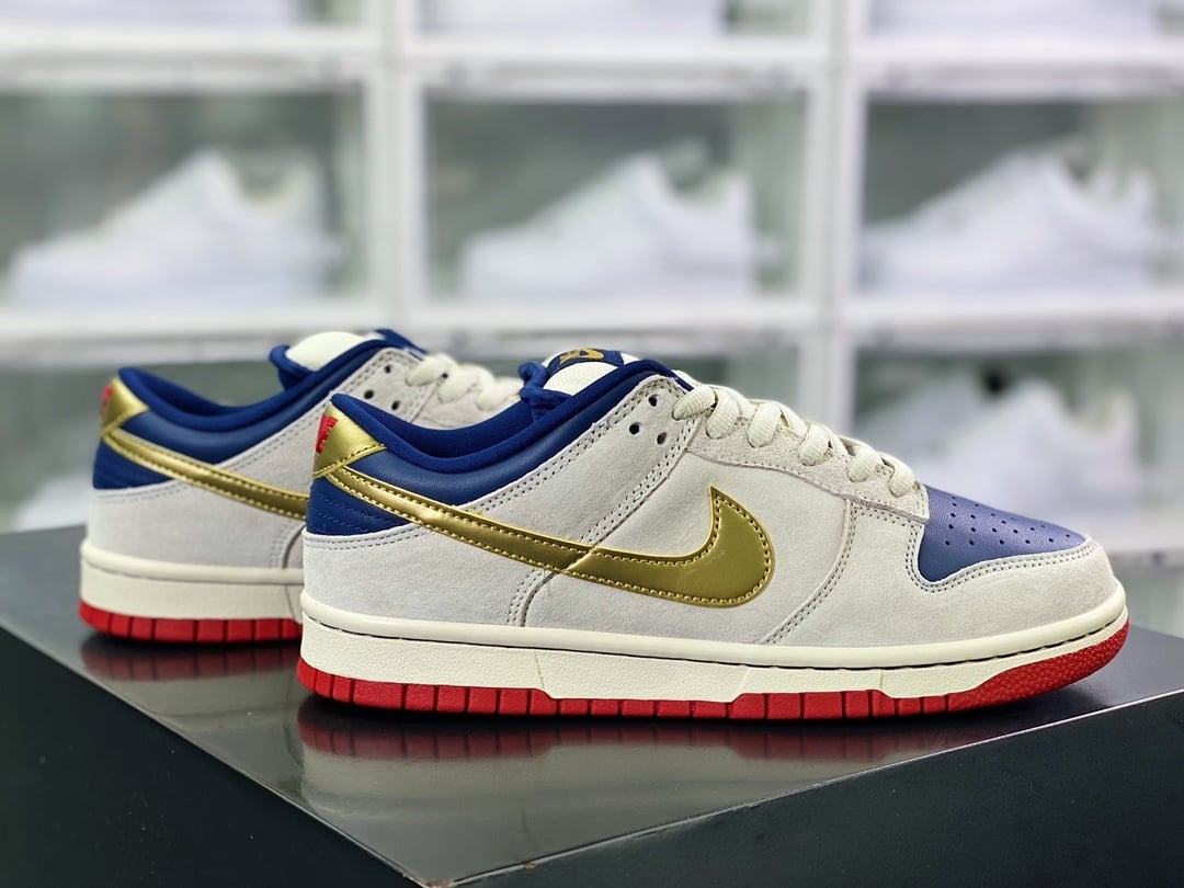 NK Dunk Low Azul Royal e Cinza em Camurça