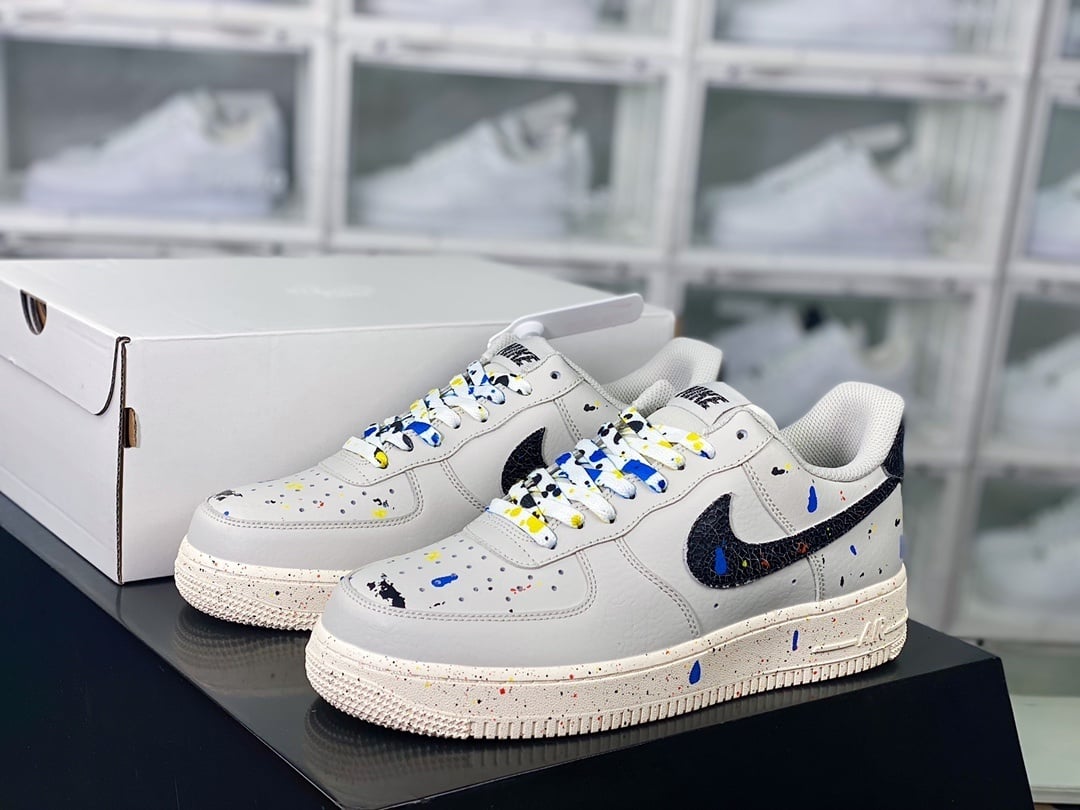 Nike Leather Cinza Lama com Splatter