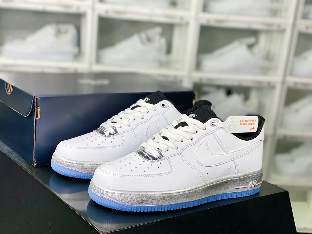 Nike Leather Branco e Prata Sola Gelo