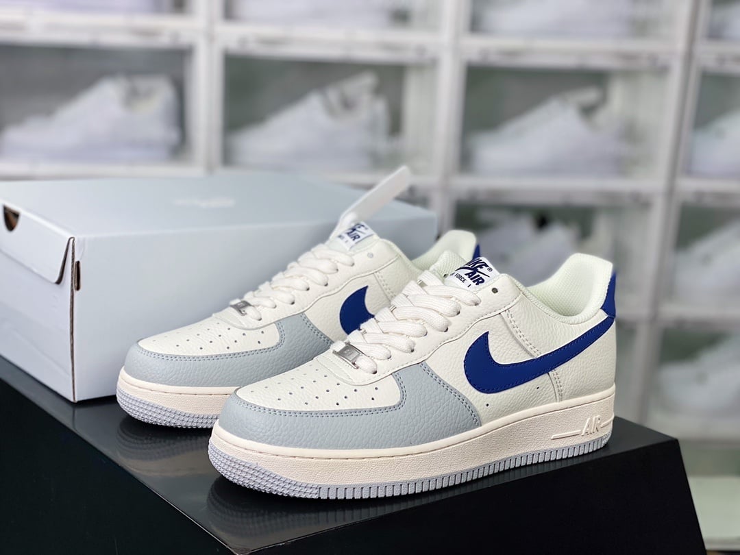 Nike Leather Creme, Cinza Claro e Azul Escuro