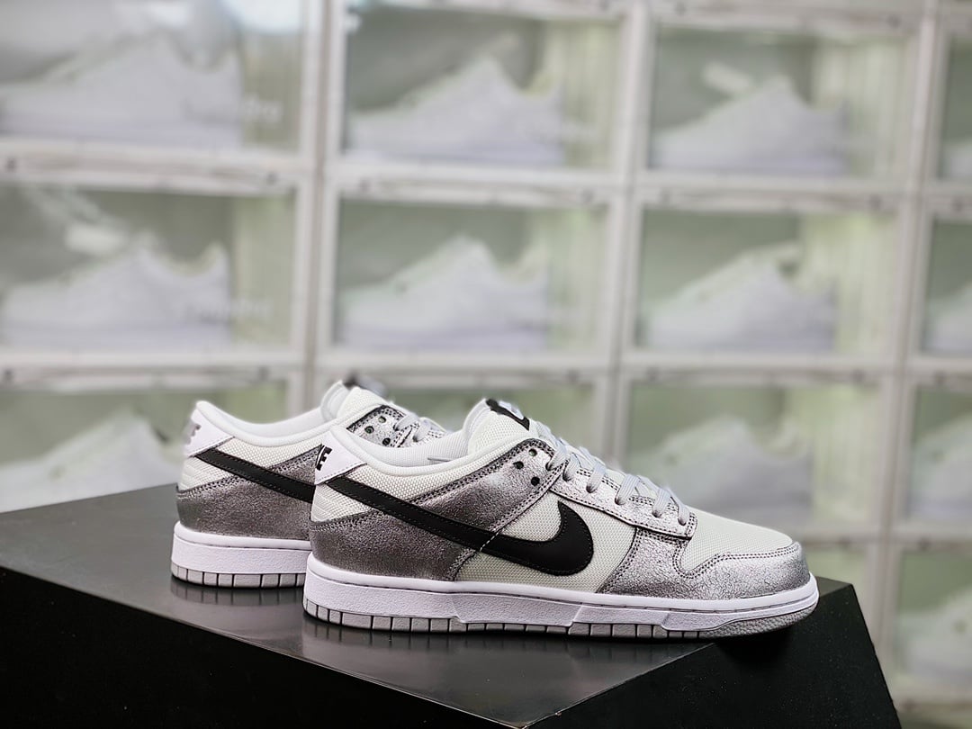 NK Dunk Low Couro Prateado