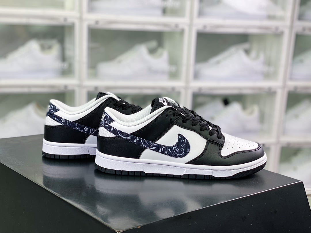 NK Dunk Low Preto, Branco e Cashew