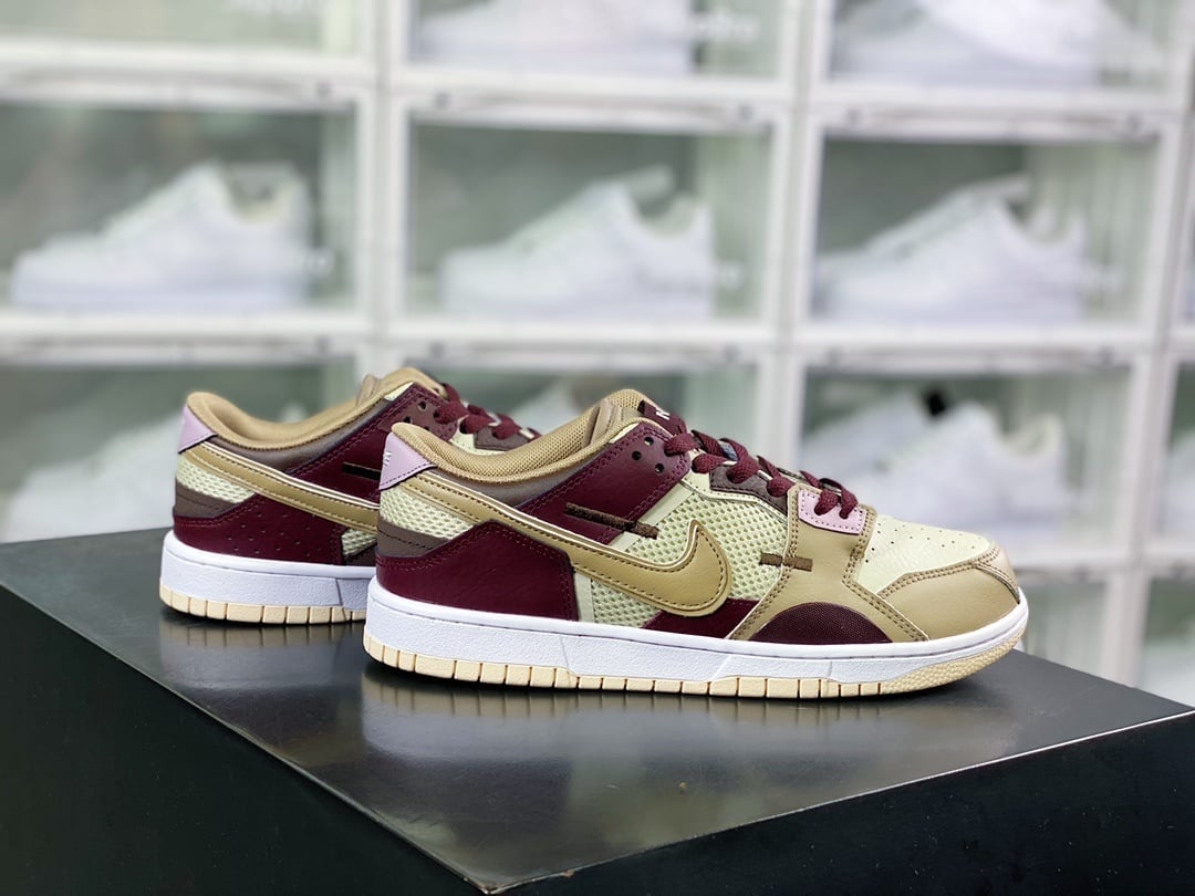 NK Dunk Low Marrom e Bege Patchwork