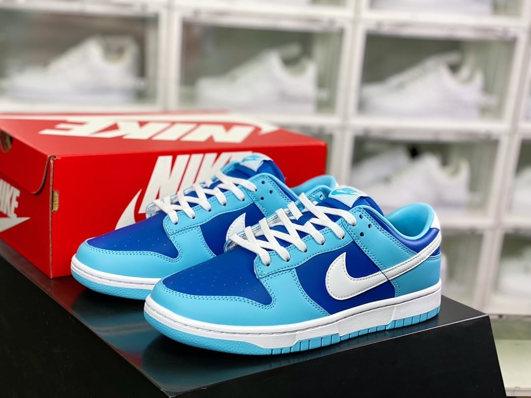 NK Dunk Low Clássico Branco Azul