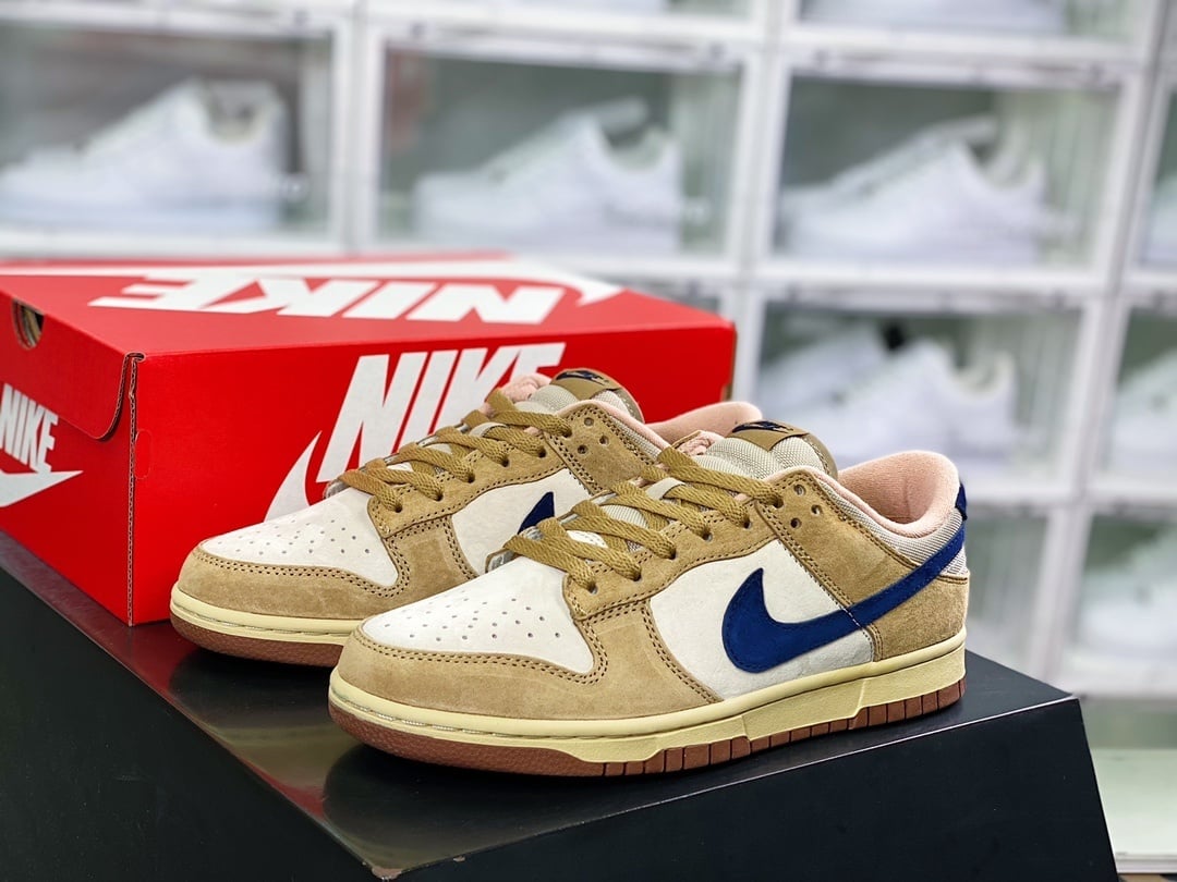 NK Dunk Low Camurça Marrom Azul Flip