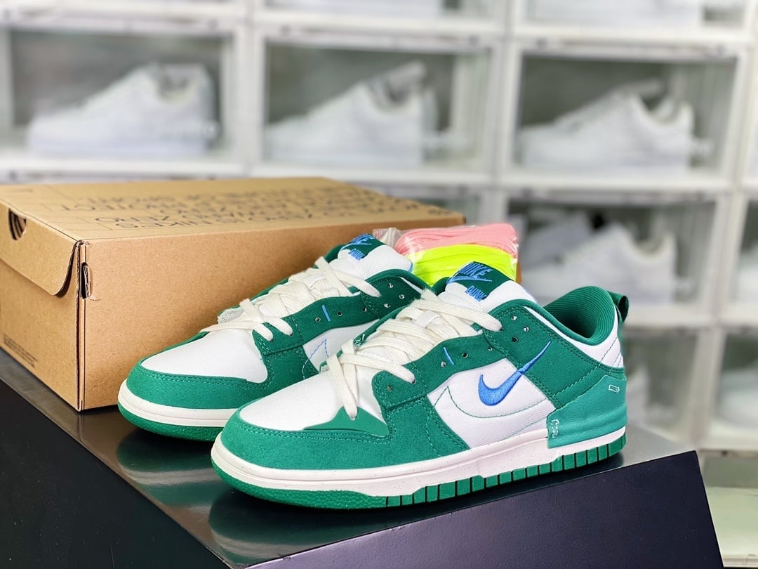 NK Dunk Low Deconstruído Verde Pavão,