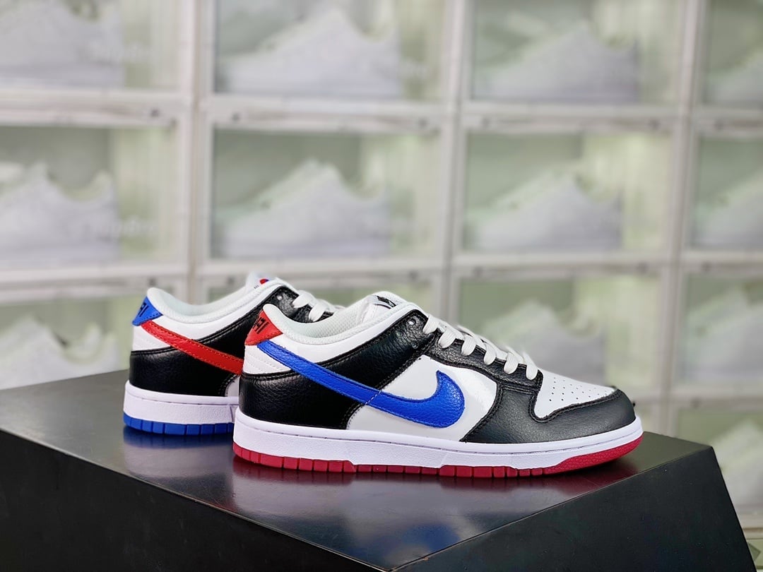 NK Dunk Low Preto, Branco, Vermelho e Royal