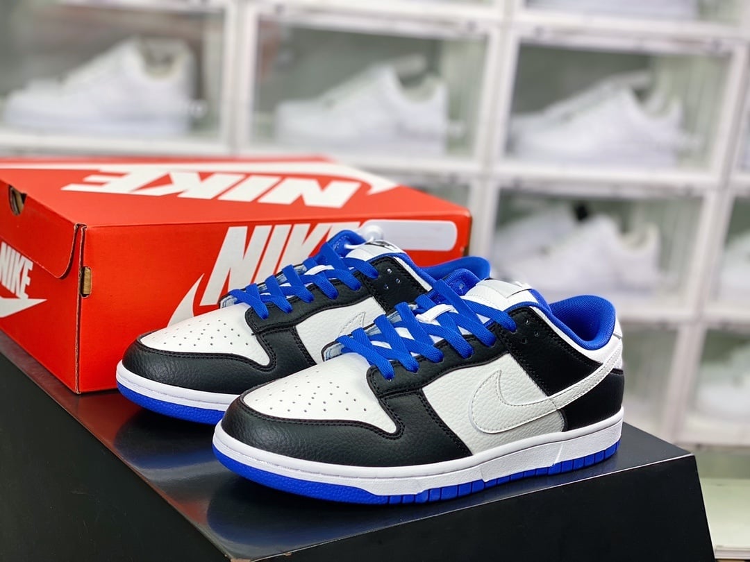 NK Dunk Low Preto Azul Relâmpago